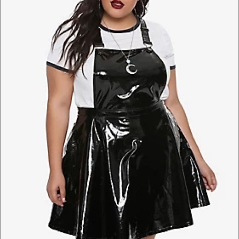 Hot Topic Faux Leather Skirt Overall Size XL